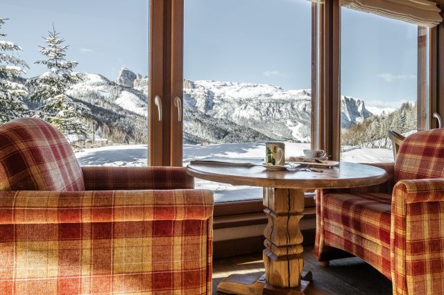 Breakfast with a view of the Dolomites Image: Breakfast with a view of the Dolomites